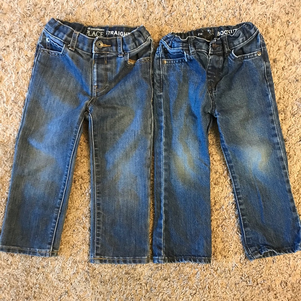 2 pairs boys 3T Jeans adjustable waist
